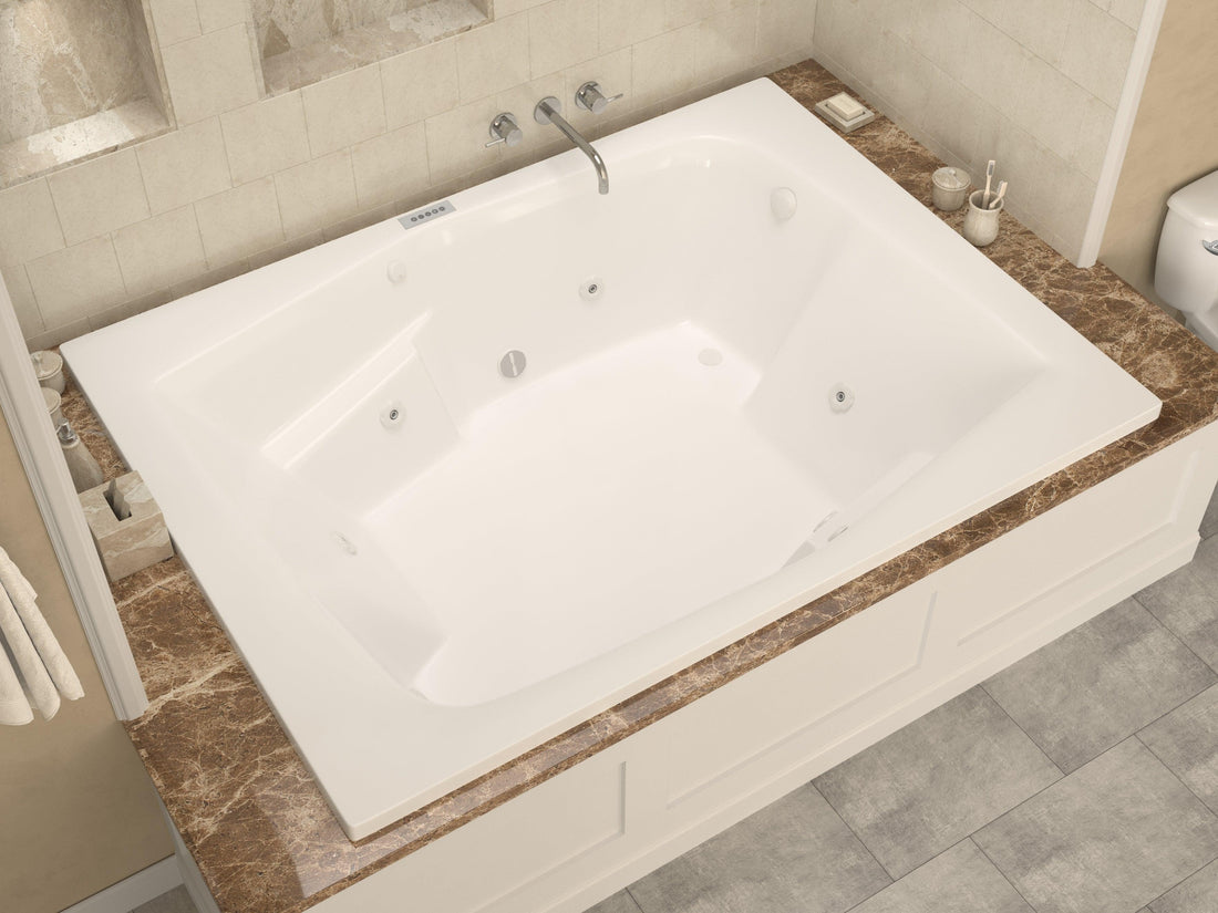 Atlantis Whirlpools Caresse Deluxe Series 54 x 72.125in. Air and Whirlpool Jetted Bathtub in White