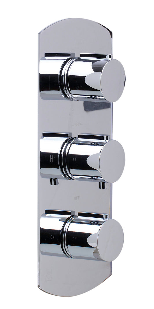 ALFI brand AB4001-PC Polished Chrome Concealed 3-Way Thermostatic Valve Shower Mixer Round Knobs