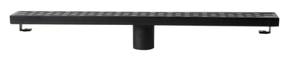 ALFI brand ABLD24C-BM 24" Black Matte Stainless Steel Linear Shower Drain with Groove Holes