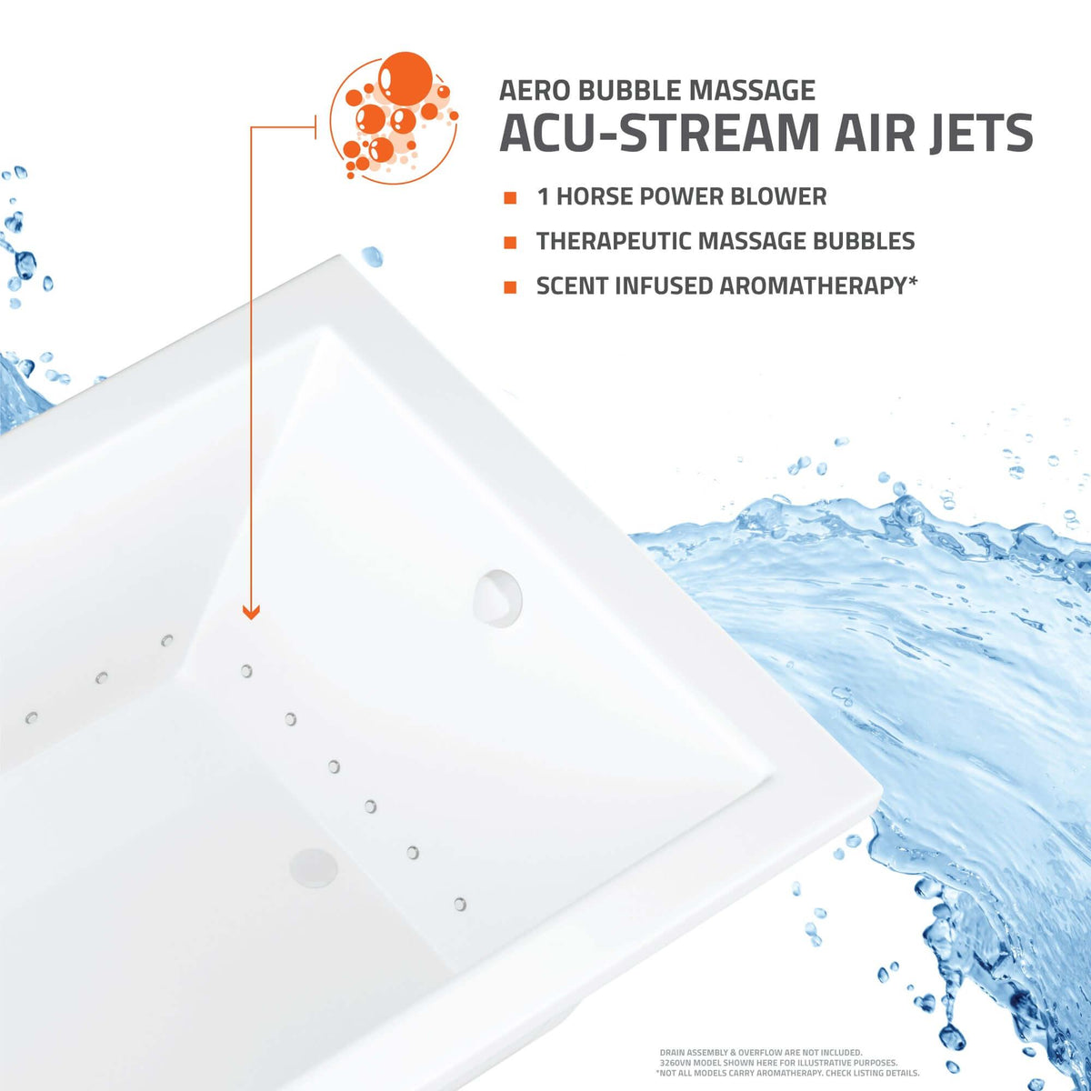 Atlantis Whirlpools Petite 44 x 78 Oval Air Jetted Bathtub