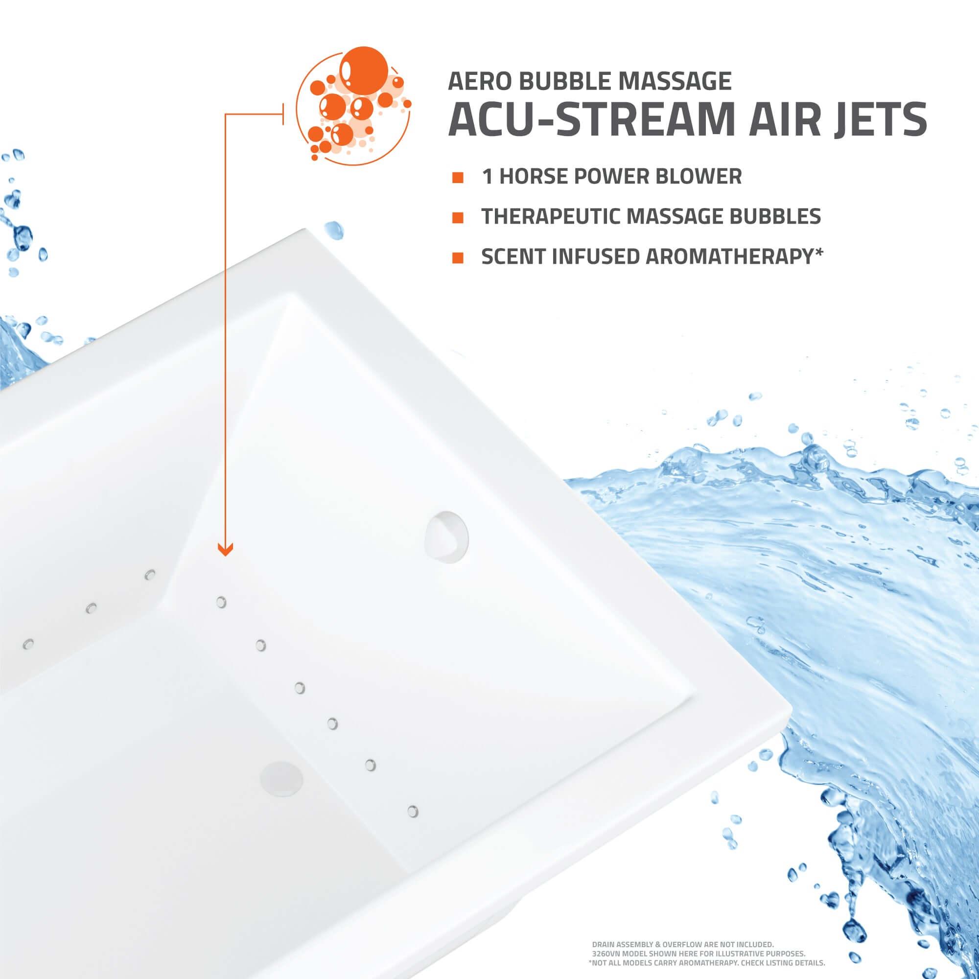 Atlantis Whirlpools Infinity 46 x 78 Endless Flow Air Jetted Bathtub