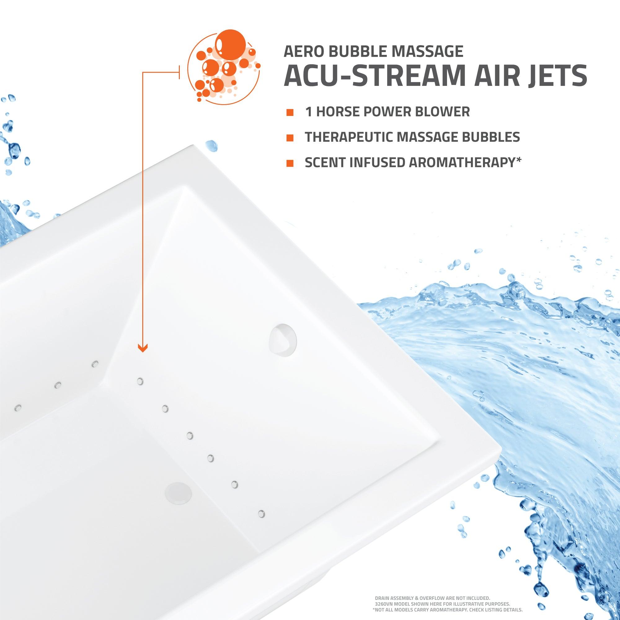 Atlantis Whirlpools Polaris 42 x 72 Rectangular Air Jetted Bathtub