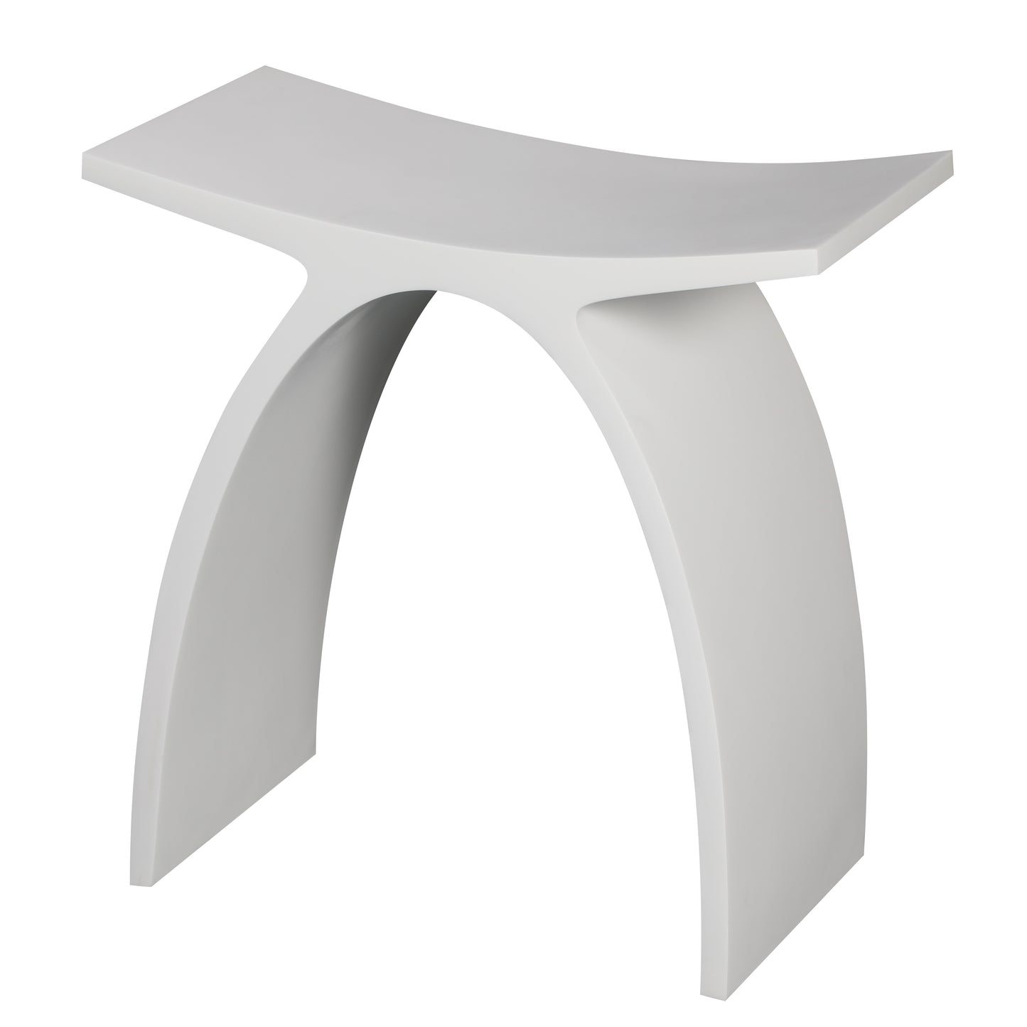 ALFI brand ABST77 Arched White Matte Solid Surface Resin Bathroom / Shower Stool