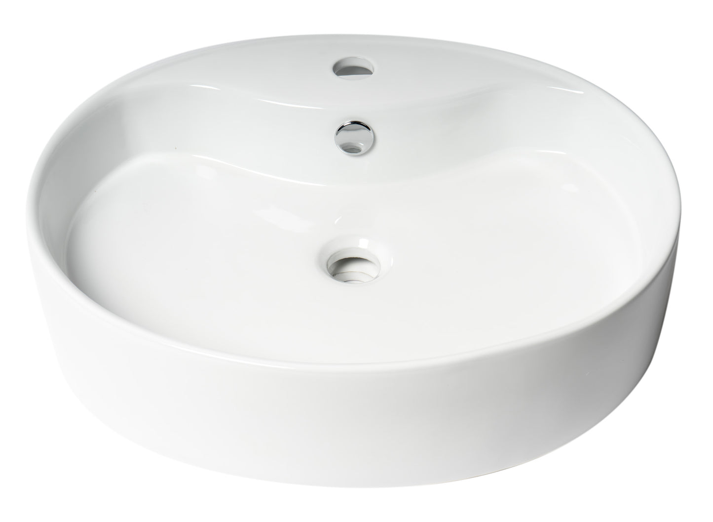 ALFI brand ABC910 White 22" Oval Above Mount Ceramic Sink with Faucet Hole