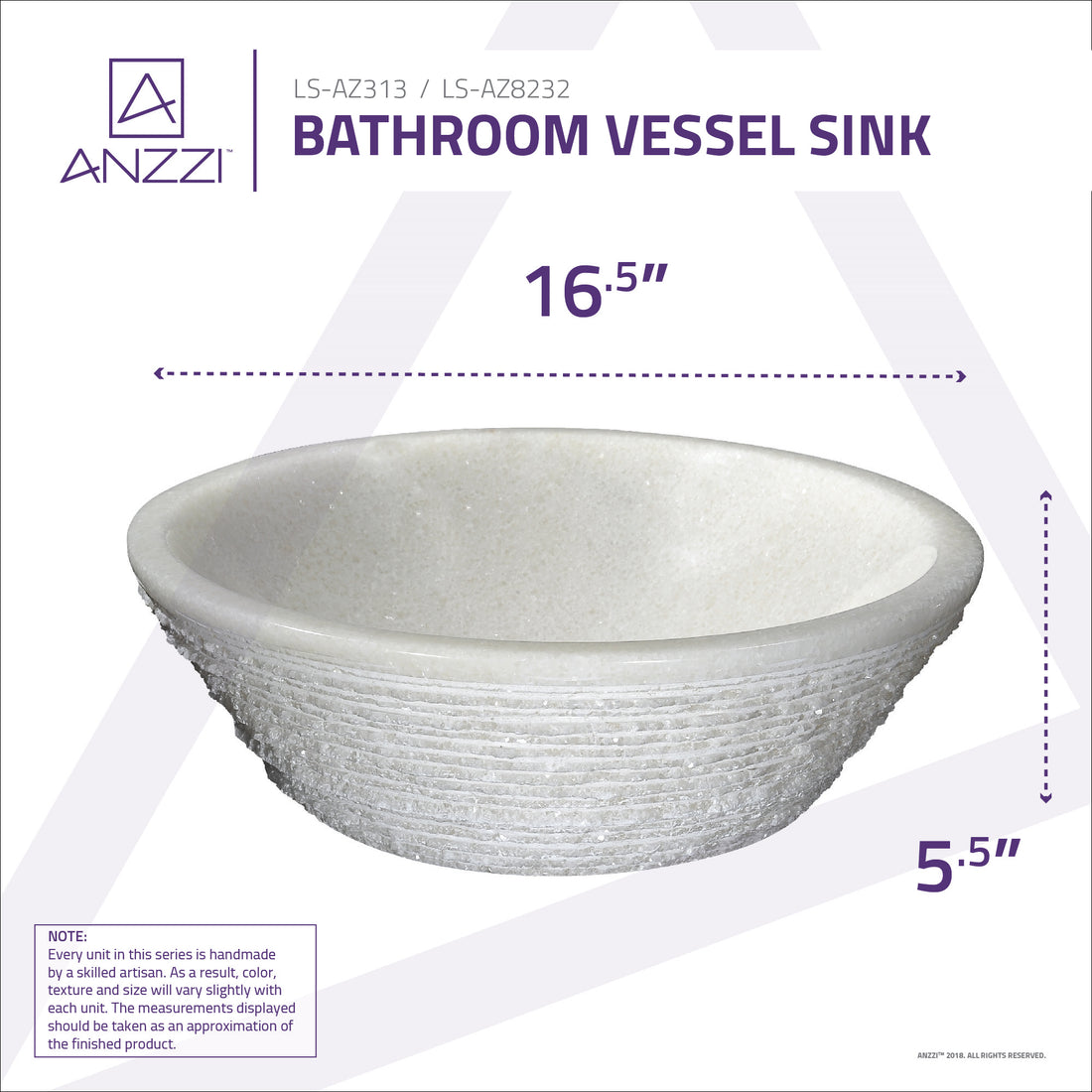 Cliffs of Dover Natural Stone Vessel Sink in Marble