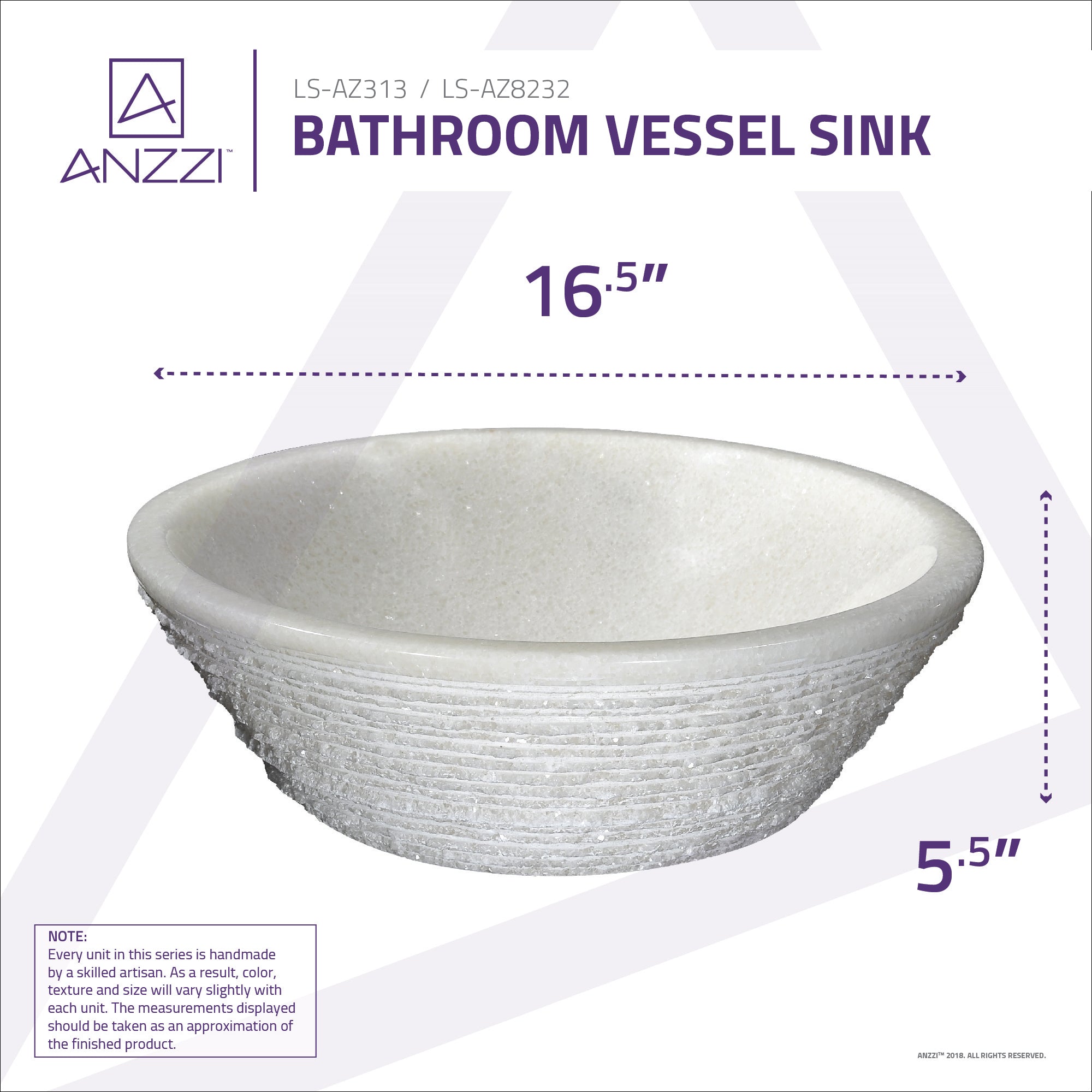 Cliffs of Dover Natural Stone Vessel Sink in Marble