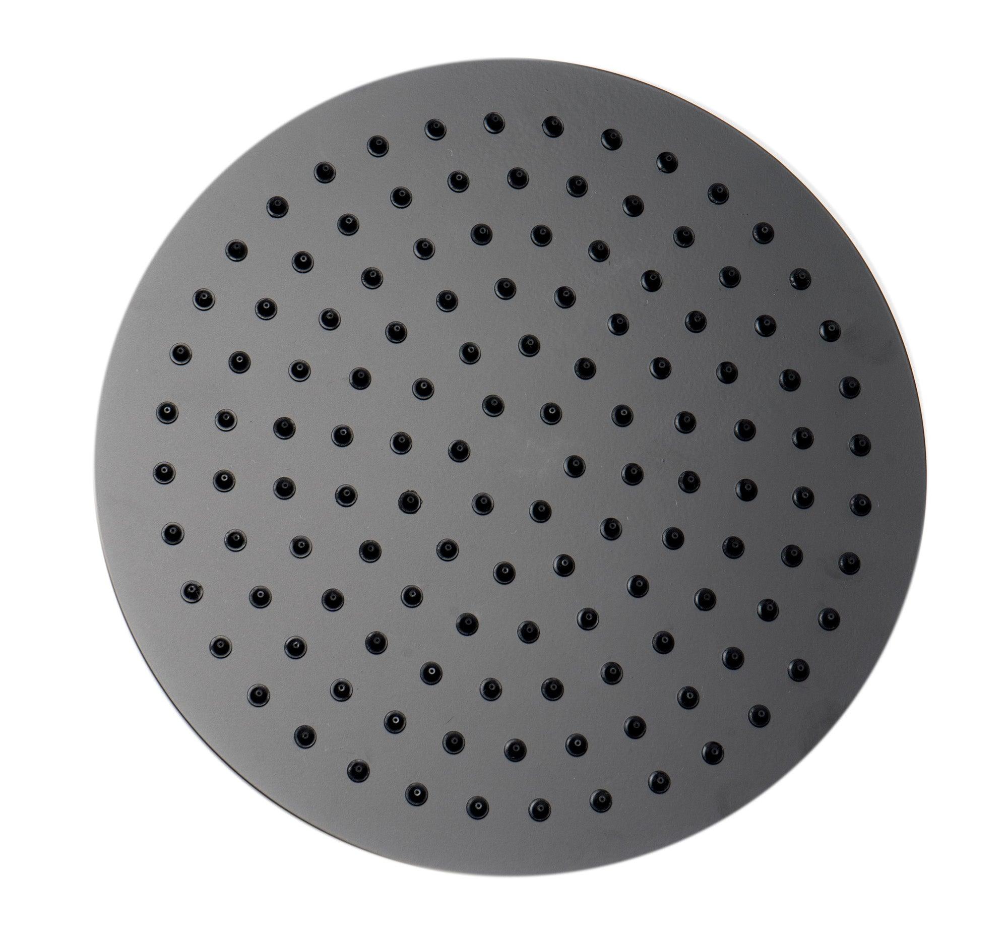 ALFI brand RAIN12R-BM Matte Black Stainless Steel 12" Round Ultra-Thin Rain Shower Head