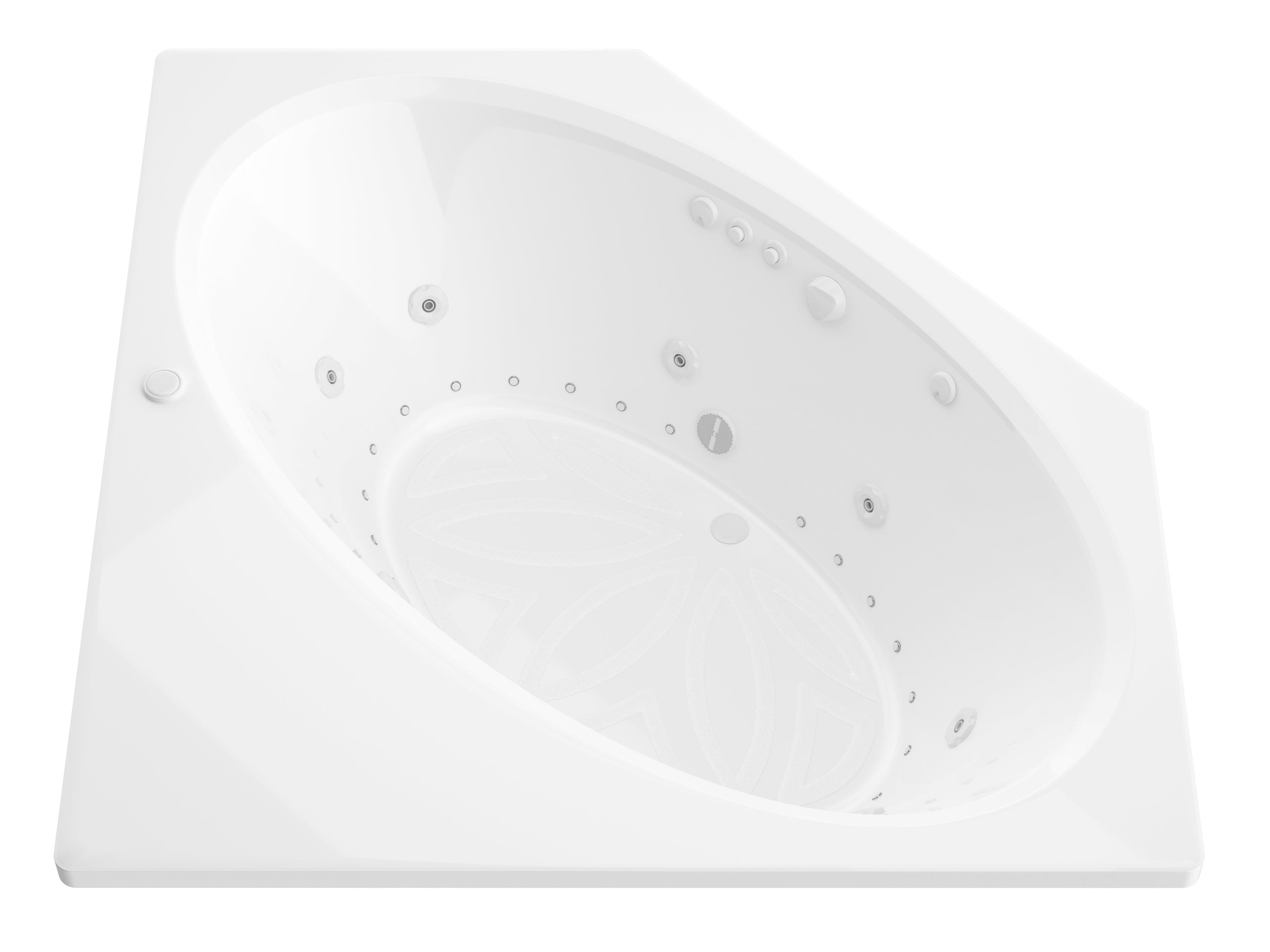 Atlantis Whirlpools Venus 60 x 60 Corner Air & Whirlpool Jetted Bathtub