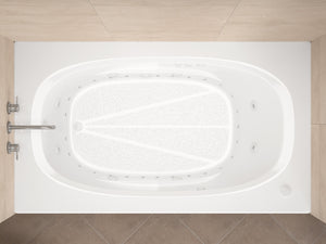 Polaris 36 x 72 Air & Whirlpool Jetted Bathtub – Acrylic, Drop-In Design, Dual Therapy