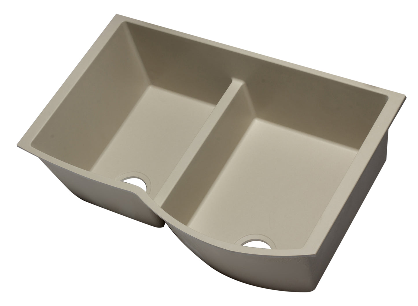 ALFI brand AB3320UM-B Biscuit 33" Double Bowl Undermount Granite Composite Kitchen Sink