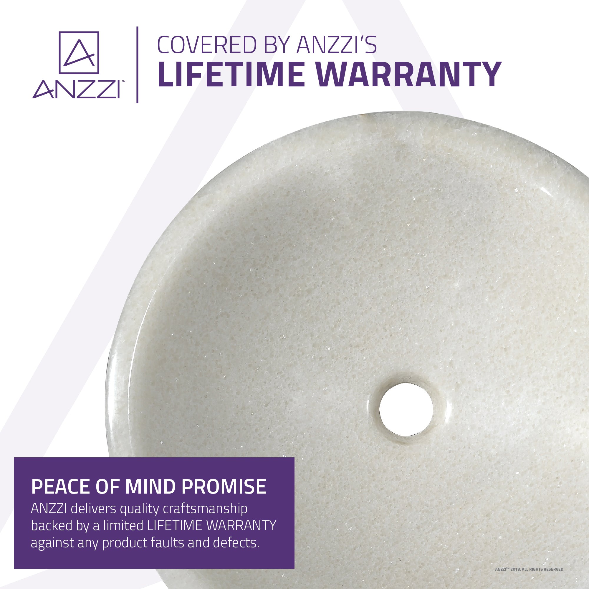 Cliffs of Dover Natural Stone Vessel Sink in Marble