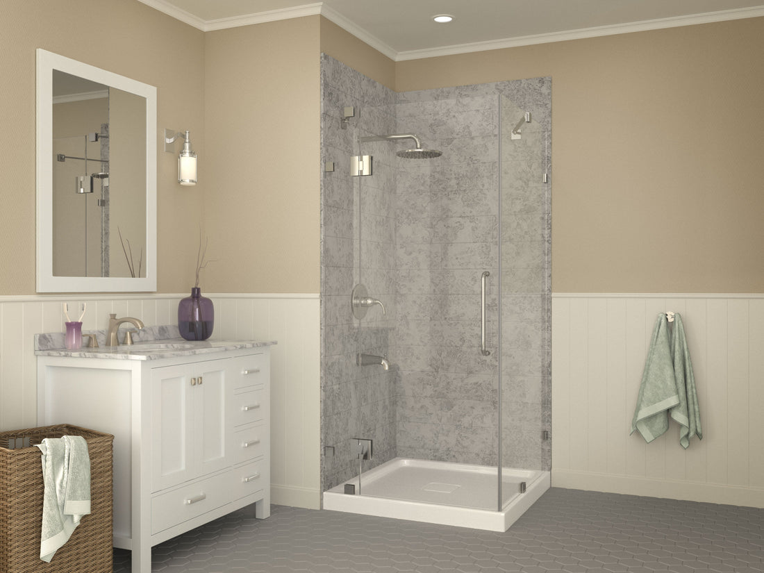 Titan Series 36 in. x 36 in. Double Threshold Shower Base in White