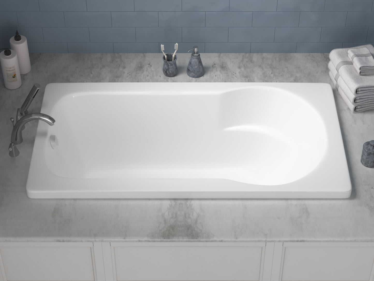 Atlantis Whirlpools Zepher 32 x 60 Rectangular Soaking Bathtub 3260ZS