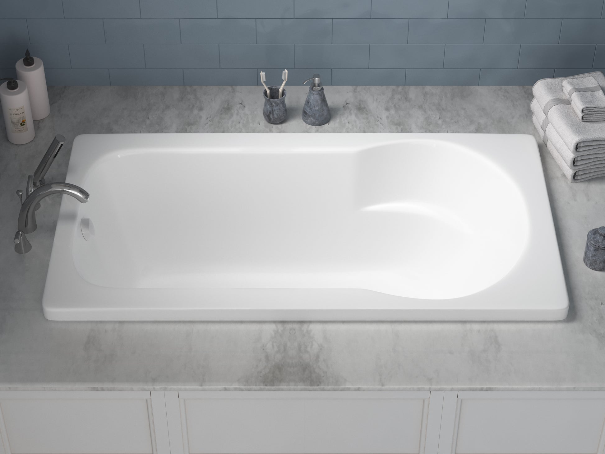 Atlantis Whirlpools Zepher 32 x 60 Rectangular Soaking Bathtub 3260ZS