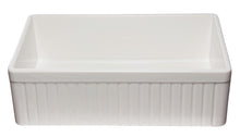 Load image into Gallery viewer, ALFI brand AB532-W 33&quot; White Single Bowl Fluted Apron Fireclay Farm Sink