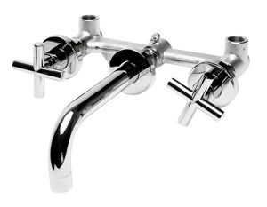 ALFI brand AB1035-PC Polished Chrome 8" Widespread Wall-Mounted Cross Handle Faucet