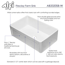 Load image into Gallery viewer, ALFI brand AB3320SB-W 33 inch White Reversible Single Fireclay Farmhouse Kitchen Sink