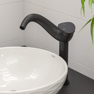 ALFI brand AB1570-BM Black Matte Tall Wave Single Lever Bathroom Faucet