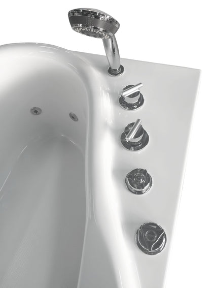 EAGO AM175-L  5'' White Acrylic Whirlpool Bathtub - Drain on Right