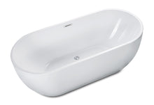 Load image into Gallery viewer, ALFI brand AB8838 59 inch White Oval Acrylic Free Standing Soaking Bathtub