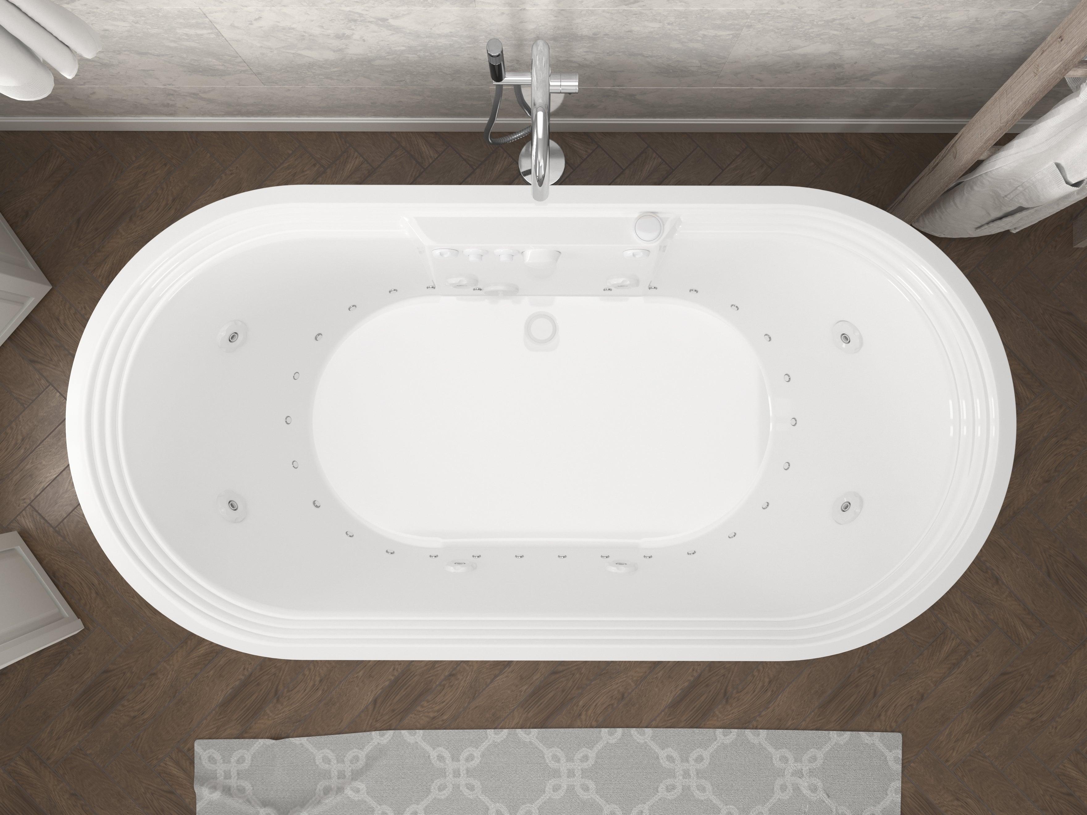 Atlantis Whirlpools Royale 34 x 67 Oval Freestanding Air & Whirlpool Water Jetted Bathtub