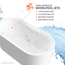 Load image into Gallery viewer, Atlantis Whirlpools Embrace 34 x 71 Oval Freestanding Whirlpool Jetted Bathtub 3471AW