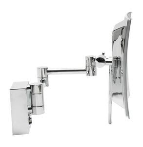 ALFI brand ABM8WLED-PC Polished Chrome Wall Mount Square 8" 5x Magnifying Cosmetic Mirror with Light