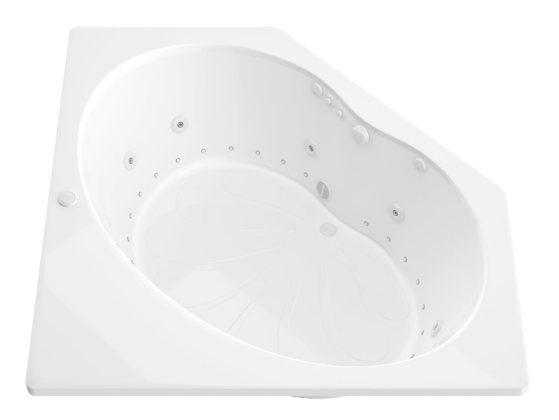 Elevate your bathroom experience with the Atlantis Whirlpools Eclipse 60 x 60 corner air and whirlpool jetted bathtub. Enjoy 8 hydro jets, 29 air jets, aromatherapy, and a maintenance heater for continuous warmth and comfort. Made from high-quality acrylic, this bathtub ensures durability and style. 