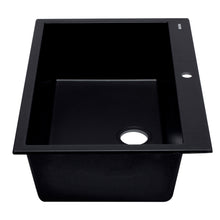 Load image into Gallery viewer, ALFI brand AB3322DI-BLA Black 33&quot; Single Bowl Drop In Granite Composite Kitchen Sink