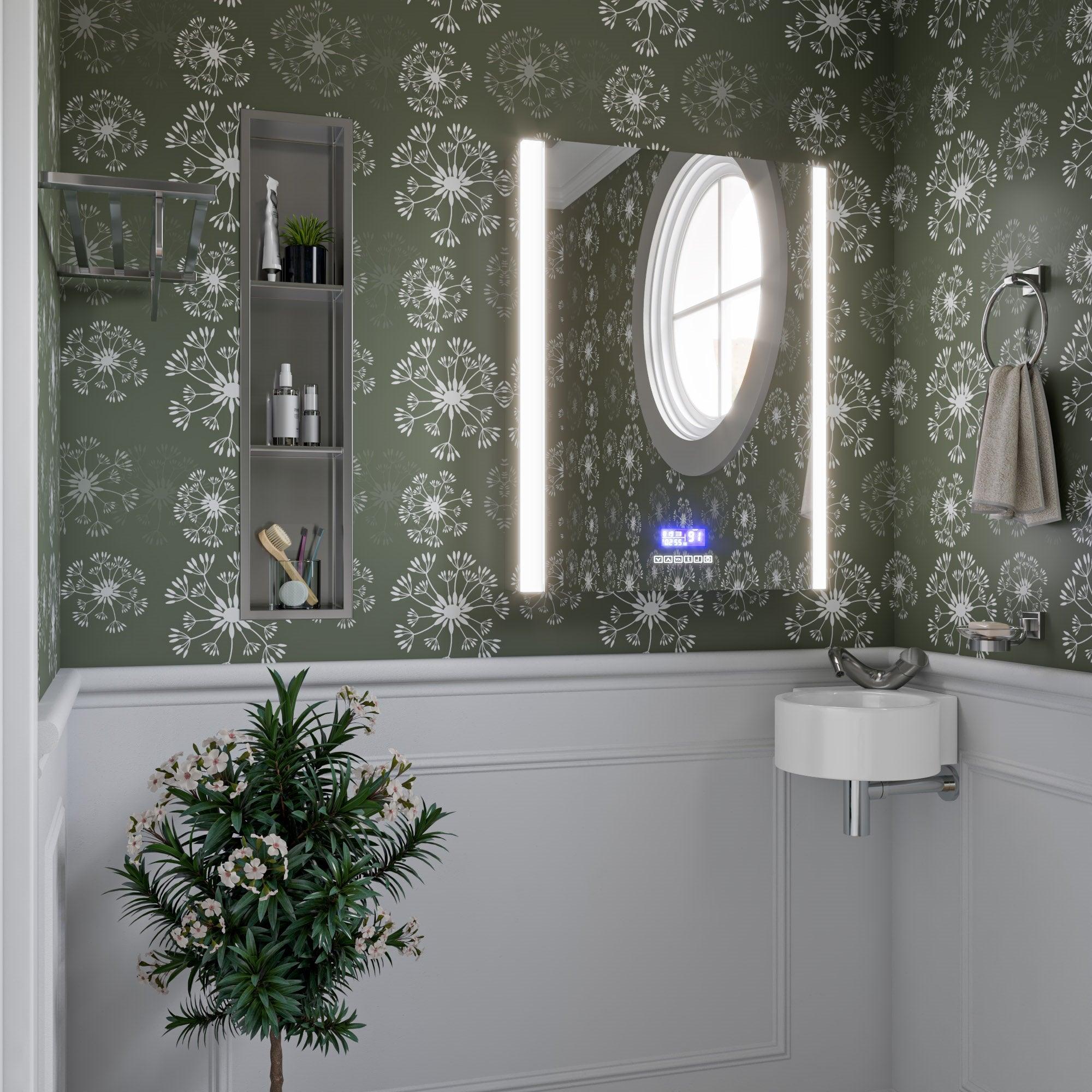 ALFI brand ABC121 White 17" Tiny Corner Wall Mounted Ceramic Sink with Faucet Hole