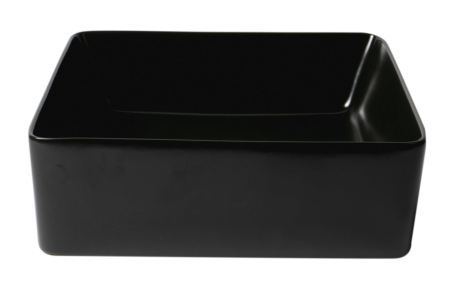 ALFI brand ABC903-BM Black Matte 16" Modern Square Above Mount Ceramic Sink