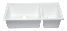Load image into Gallery viewer, ALFI brand AB3319UM-W White 34&quot; Double Bowl Undermount Granite Composite Kitchen Sink
