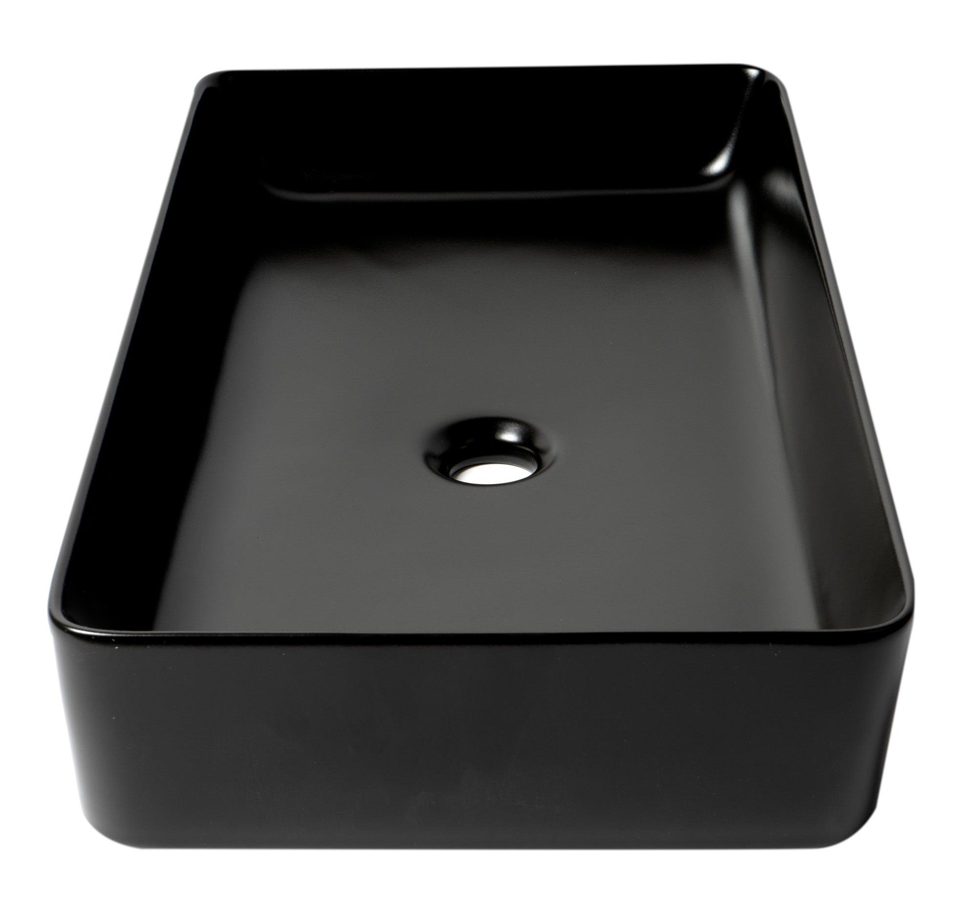 ALFI brand ABC902-BM Black Matte 24" Modern Rectangular Above Mount Ceramic Sink