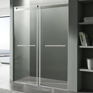 Kahn Series 60 in. x 76 in. Frameless Sliding Shower Door with Horizontal Handle