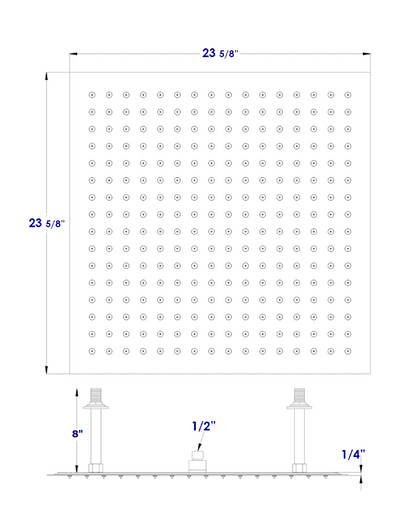 ALFI brand RAIN24S-PSS 24" Square Polished Solid Stainless Steel Ultra Thin Rain Shower Head