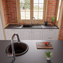 Load image into Gallery viewer, ALFI brand AB1717DI-C Chocolate 17&quot; Drop-In Round Granite Composite Kitchen Prep Sink