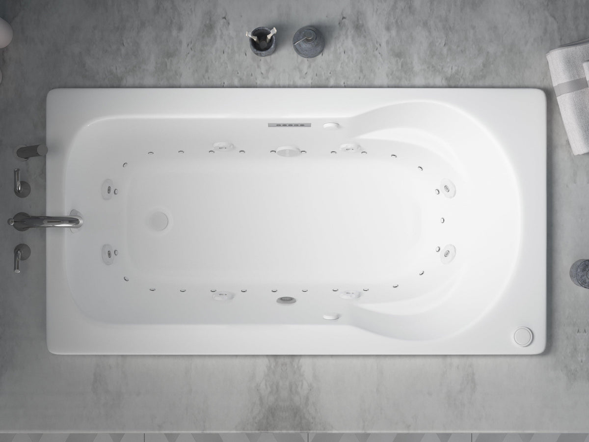 Atlantis Whirlpools Zepher Deluxe Series 31.625 x 59.5in. Air and Whirlpool Jetted Bathtub in White