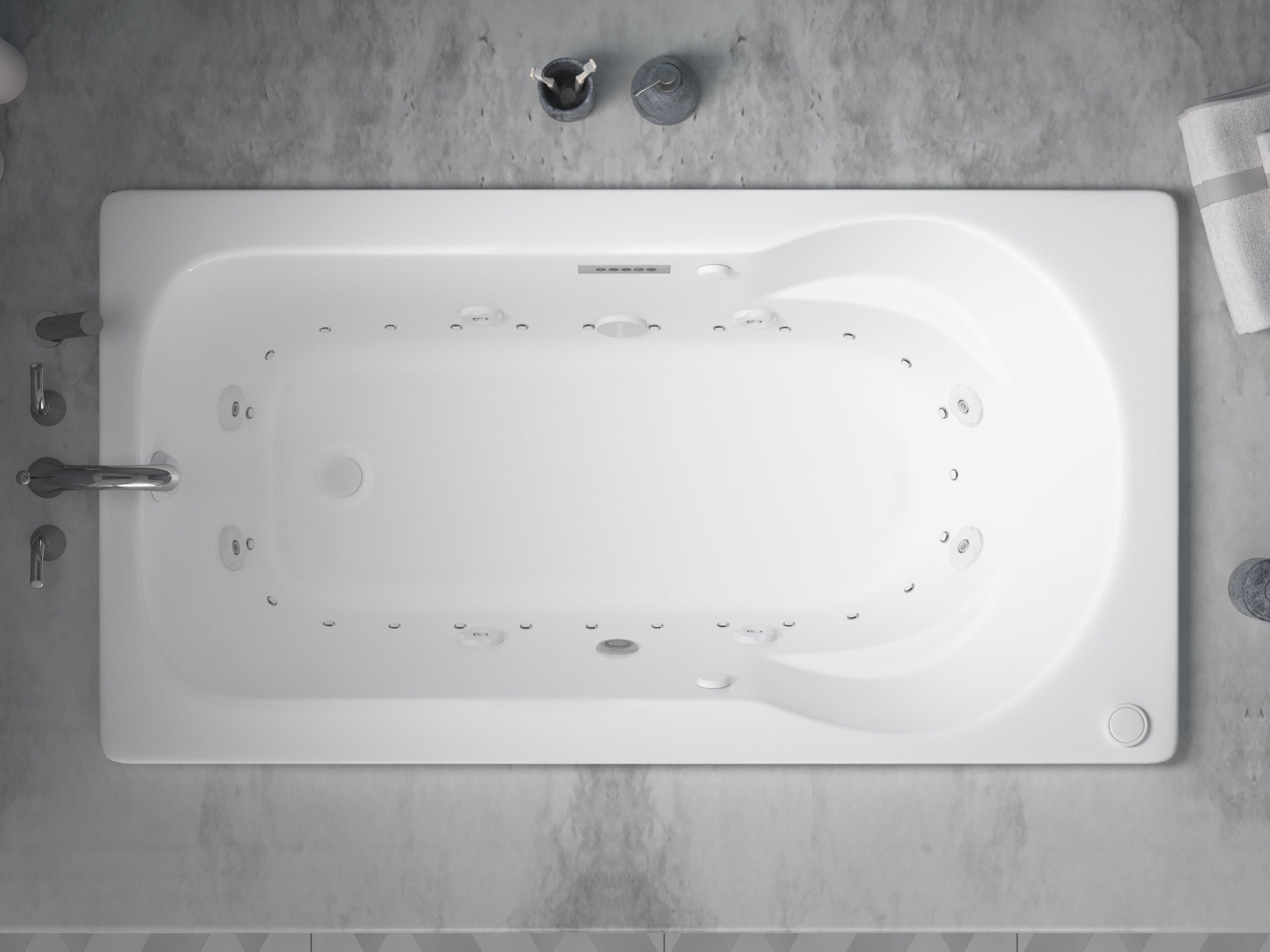 Atlantis Whirlpools Zepher Deluxe Series 31.625 x 59.5in. Air and Whirlpool Jetted Bathtub in White