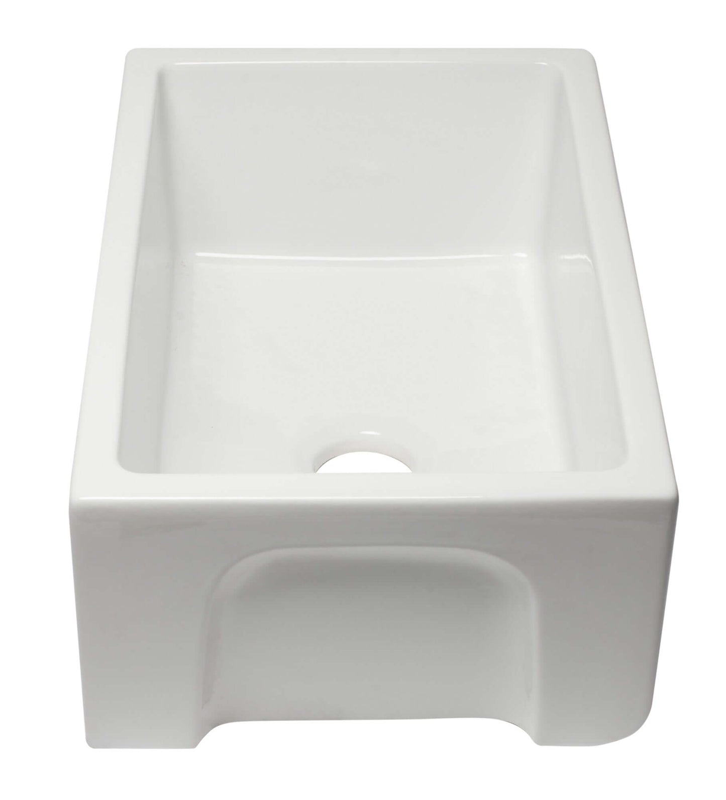 ALFI brand AB3018HS-W 30 inch White Reversible Smooth / Fluted Single Bowl Fireclay Farm Sink