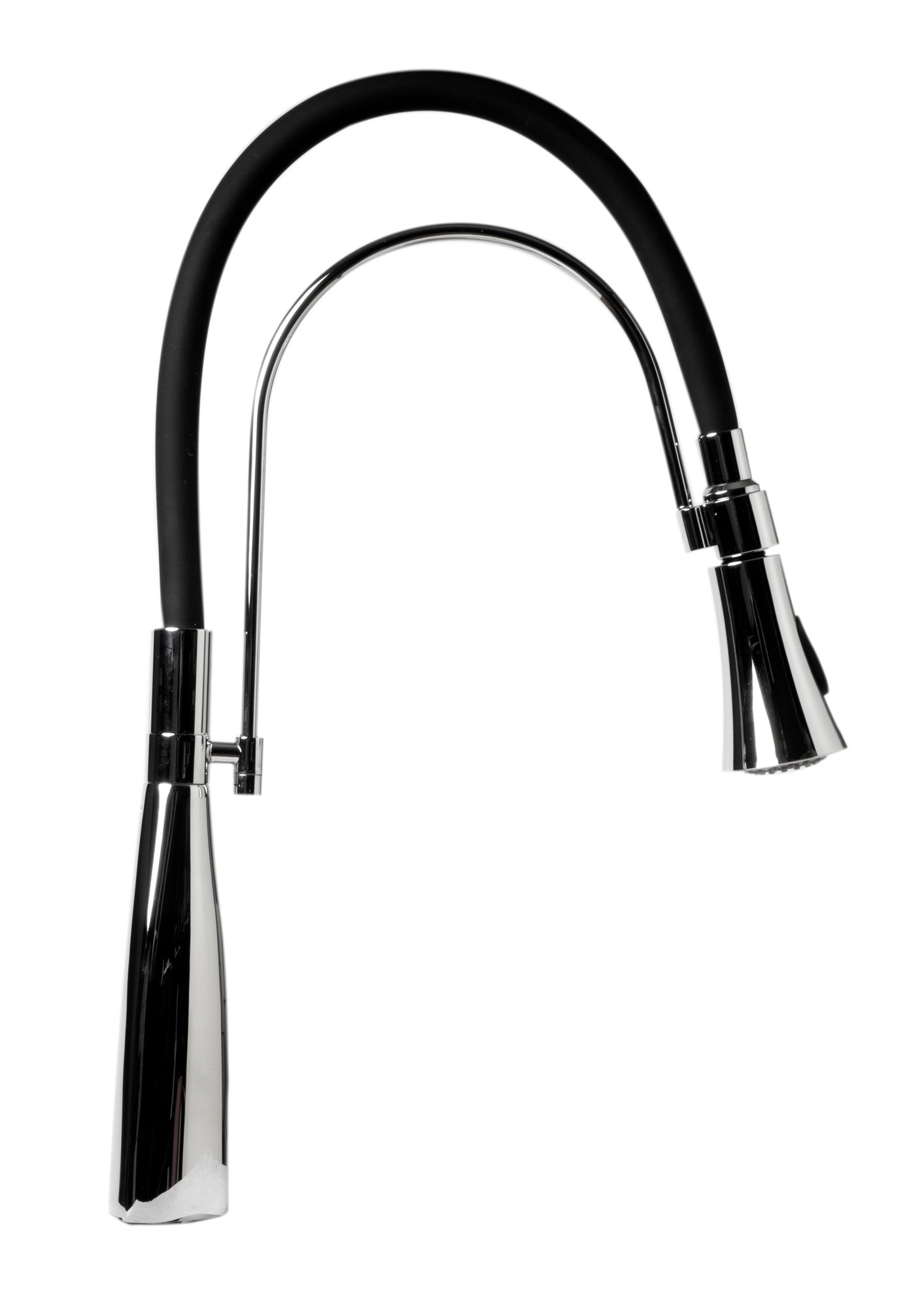 ALFI brand ABKF3001-PC Polished Chrome Kitchen Faucet with Black Rubber Stem