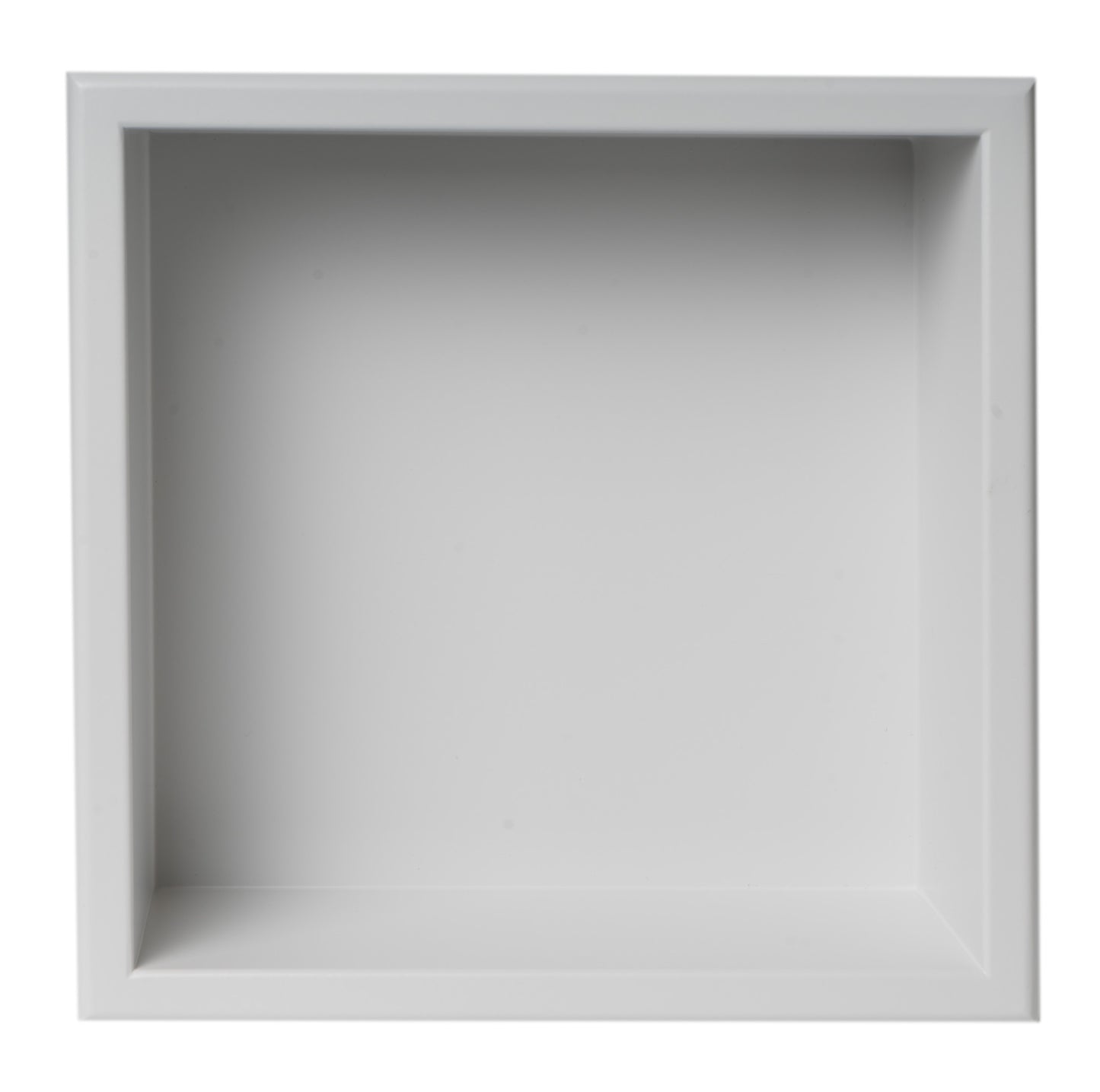 ALFI brand ABNC1212-W 12" x 12" White Matte Stainless Steel Square Single Shelf Bath Shower Niche