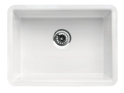 ALFI brand AB2317 23" White Fireclay Undermount Kitchen Sink