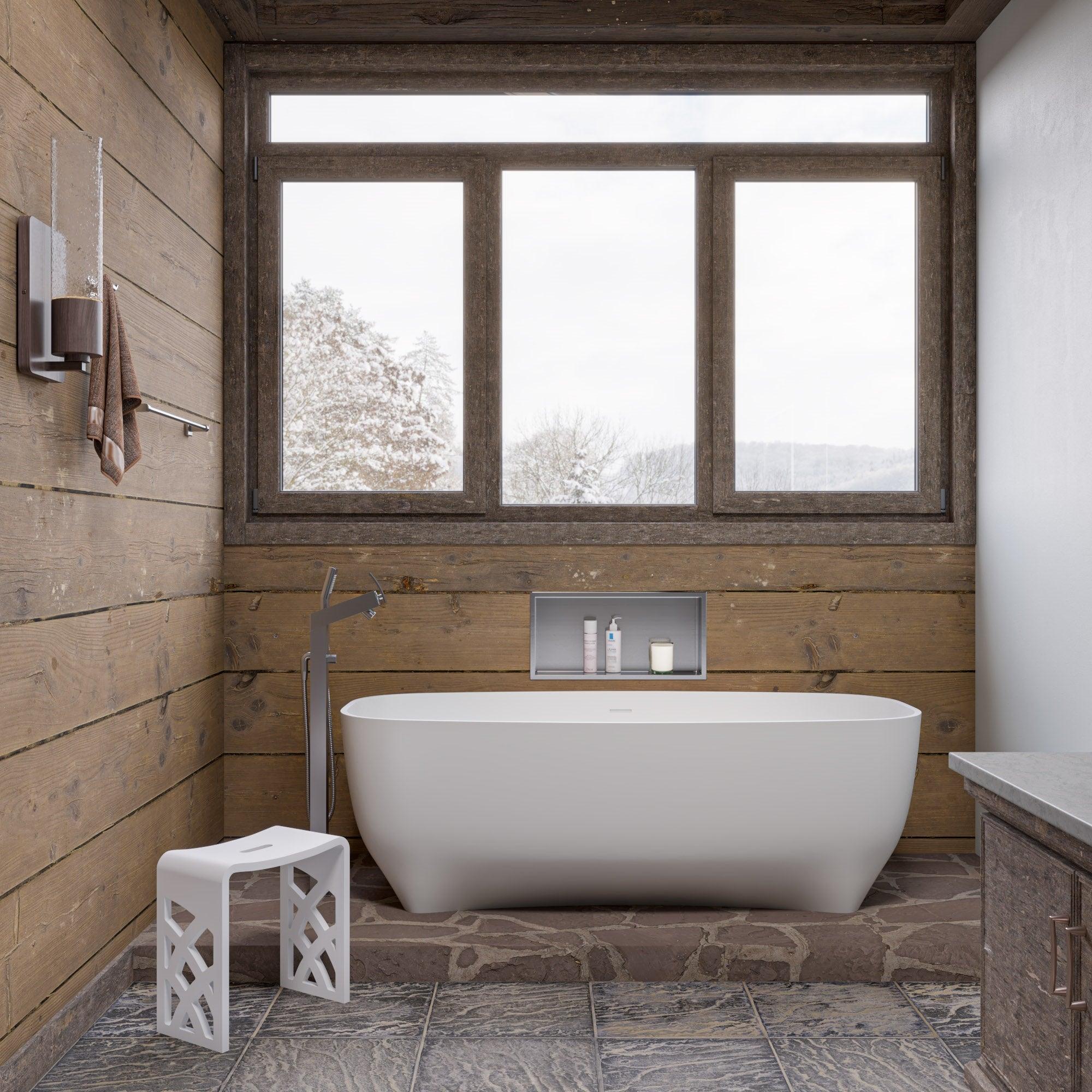 ALFI brand AB2728-BN Brushed Nickel Floor Mounted Tub Filler + Mixer /w additional Hand Held Shower Head