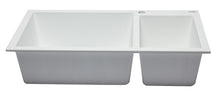 Load image into Gallery viewer, ALFI brand AB3319DI-W White 34&quot; Double Bowl Drop In Granite Composite Kitchen Sink