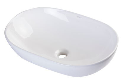 EAGO BA352  23" Oval Ceramic above mount Bathroom Basin Vessel Sink