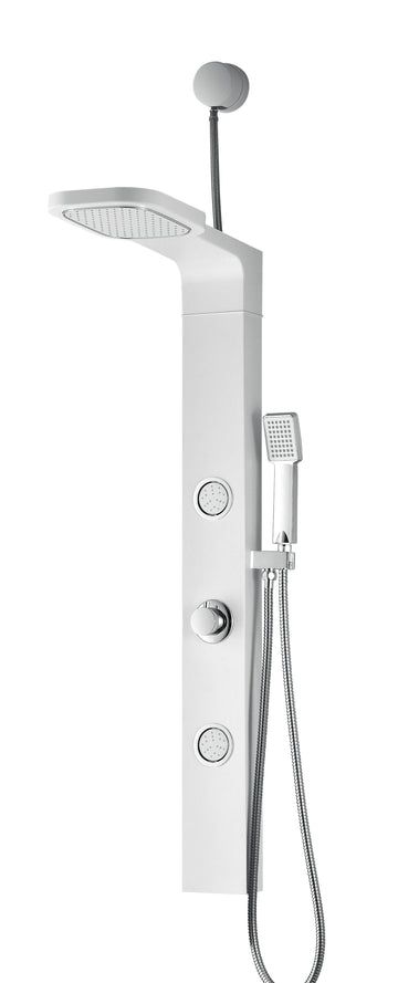 Inland Series 44 in. Full Body Shower Panel System with Heavy Rain Shower and Spray Wand in White