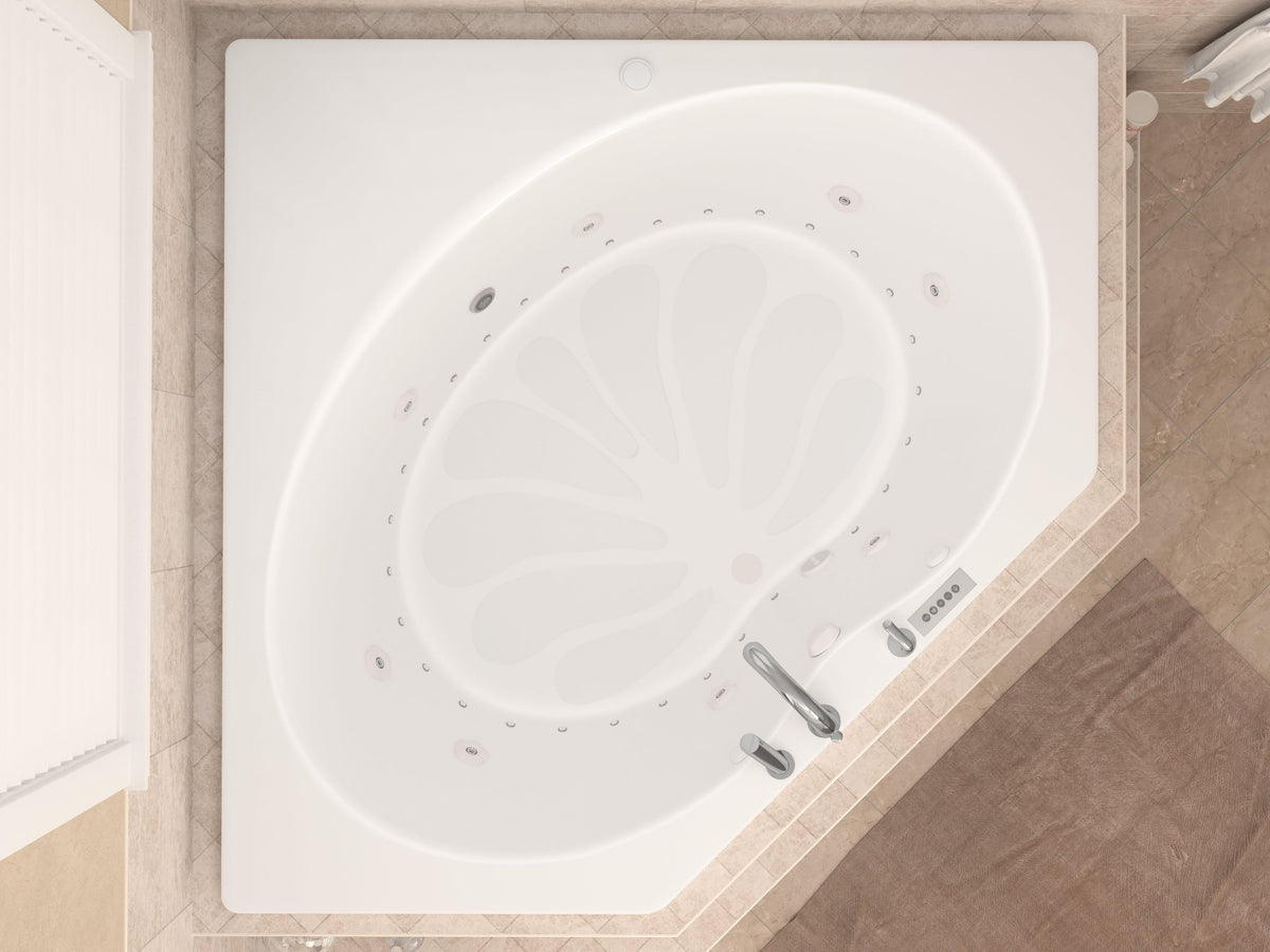 Atlantis Whirlpools Eclipse Deluxe Series 63.625 x 85in. Air and Whirlpool Jetted corner Bathtub in White