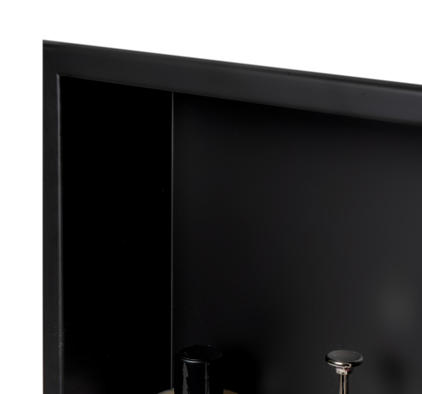 ALFI brand ABNC1616-BLA 16" x 16" Black Matte Stainless Steel Square Single Shelf Bath Shower Niche