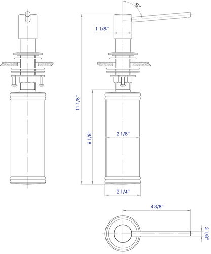 ALFI brand AB5006-PSS Modern Round Polished Stainless Steel Soap Dispenser