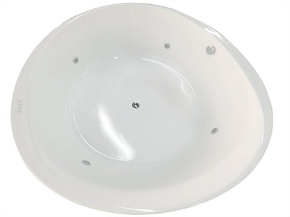 EAGO AM2130  66" Round Free Standing Acrylic Air Bubble Bathtub